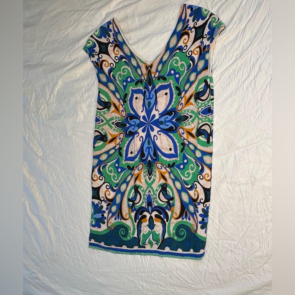 Maeve Folksong Shift Dress XS Anthropologie Bohemian Bird Print Lined EUC - Picture 10 of 11